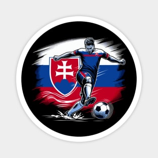 Dynamic Slovakia Soccer Star in Action - Vector Design Magnet